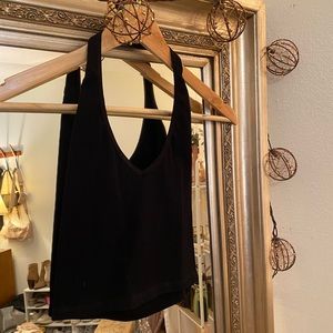 Black ribbed halter top